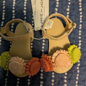 Janie And Jack Floral Sandals with Colorful Accents